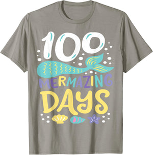 100 Days of School 100 Mermazing Days of School Mermaid T-Shirt - T-Shirt | Sand