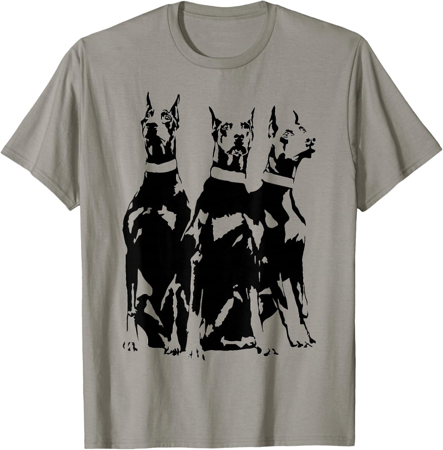 Dobermans Minimalist Dog Lovers Art Design T-Shirt - T-Shirt | Sand