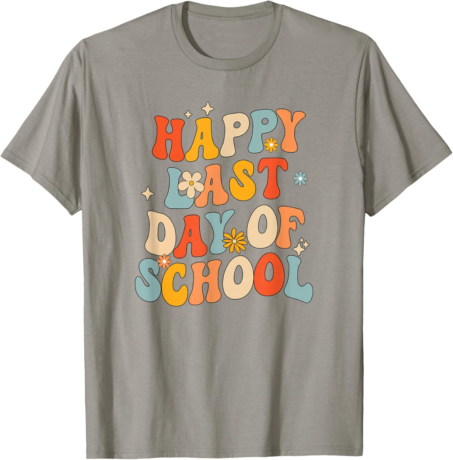 Retro Happy Last Day of School End of School Out T-Shirt - T-Shirt | Sand
