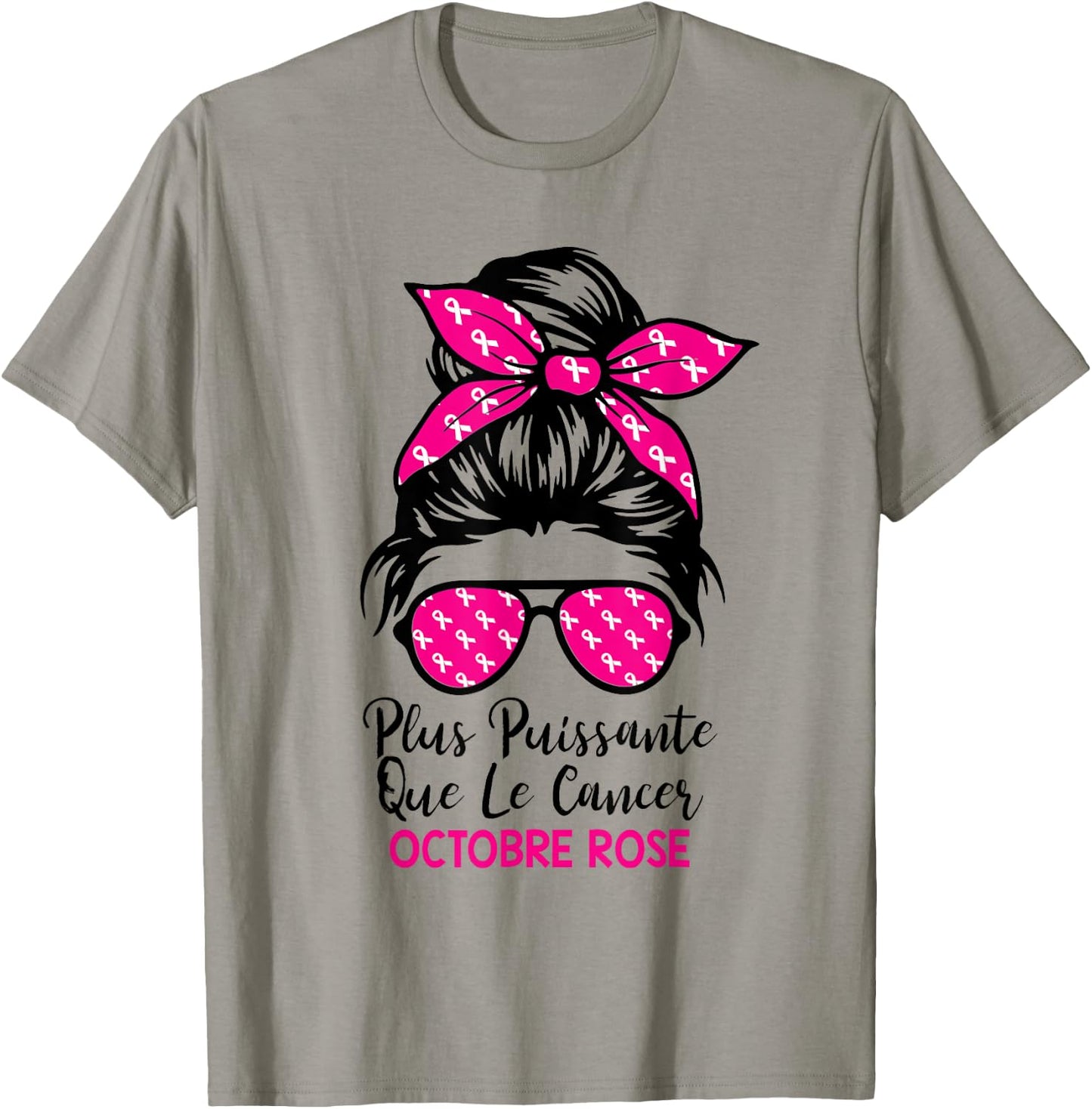 Breast Cancer October Pink Ribbon More Powerful , white, S T-Shirt - T-Shirt | Sand