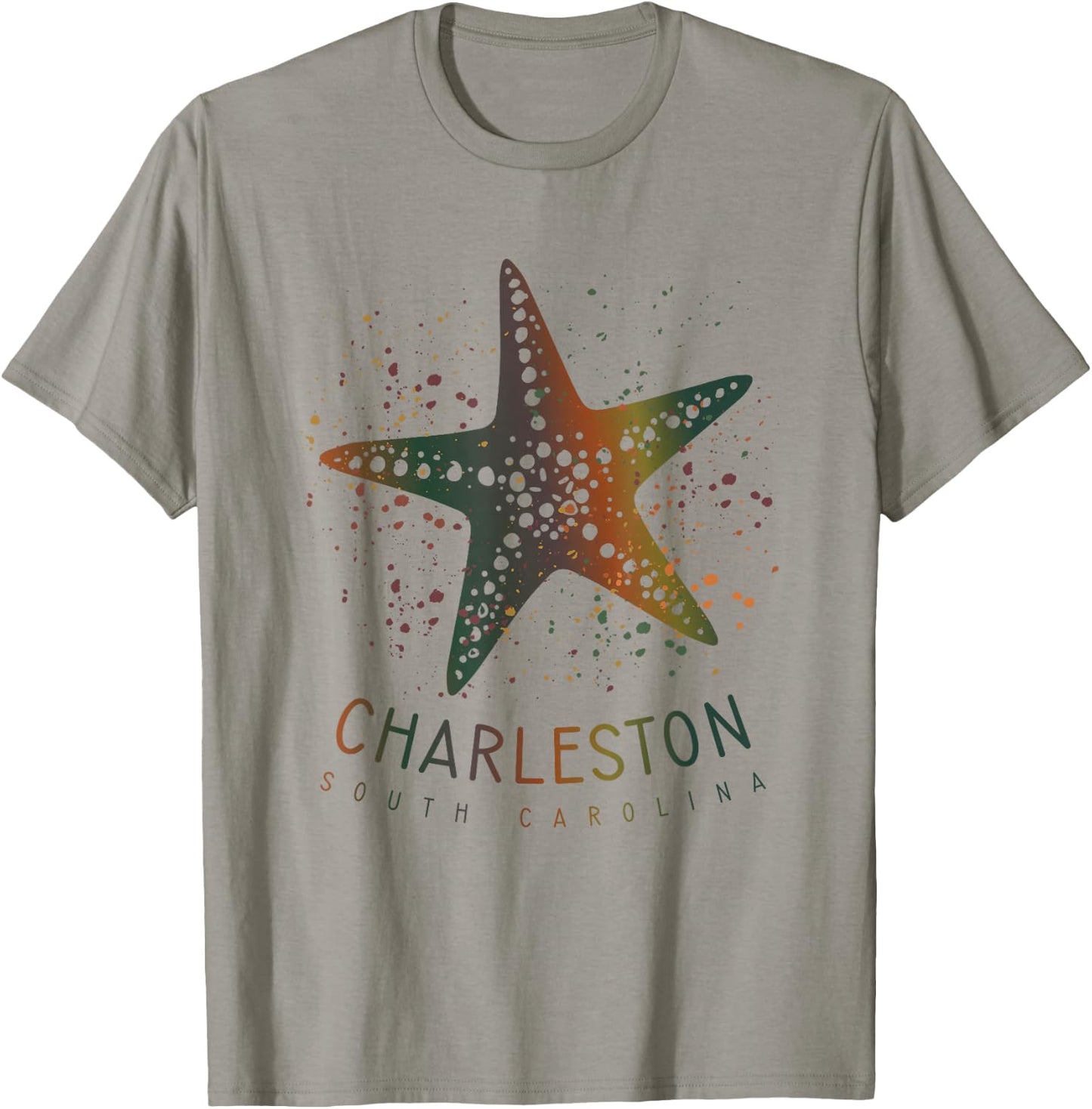 Charleston SC Cute Girls Kids Starfish Graphic T-Shirt - T-Shirt | Sand