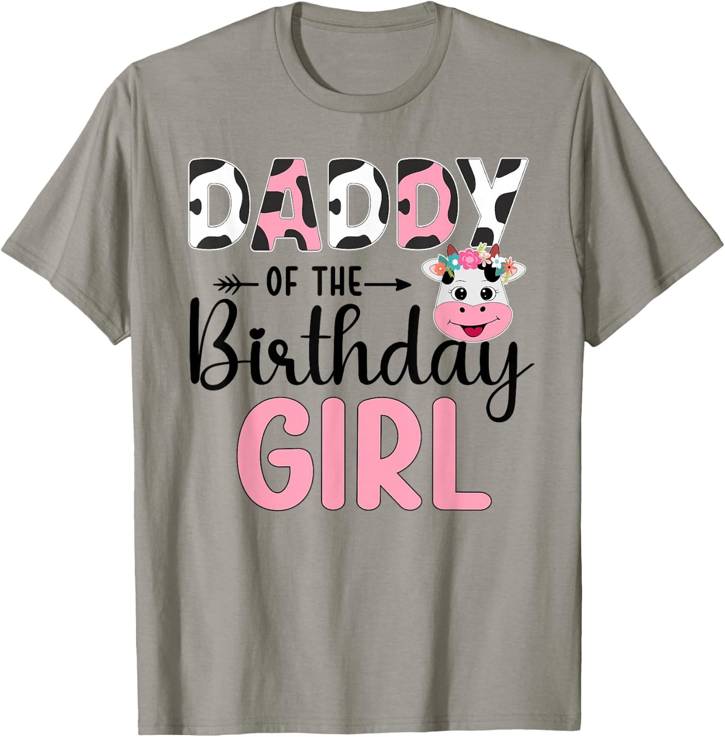Daddy Of The Birthday Girl Farm Cow 1 St Birthday Girl T-Shirt - T-Shirt | Sand