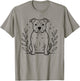 Line Art American Pit Bull Terrier Minimalist Pittie T-Shirt - T-Shirt | Sand