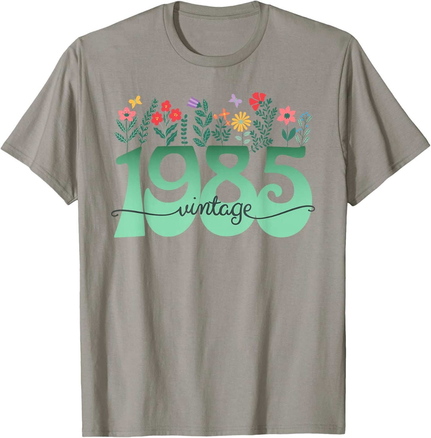 Floral Girl 1985 Birthday 40 Years Woman T-Shirt - T-Shirt | Sand