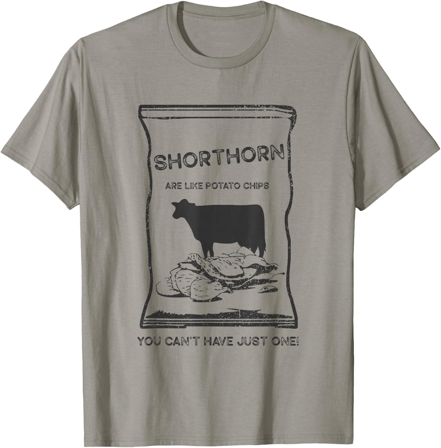 Cattle Like Potato Chips Can't Have One - Shorthorn T-Shirt - T-Shirt | Sand