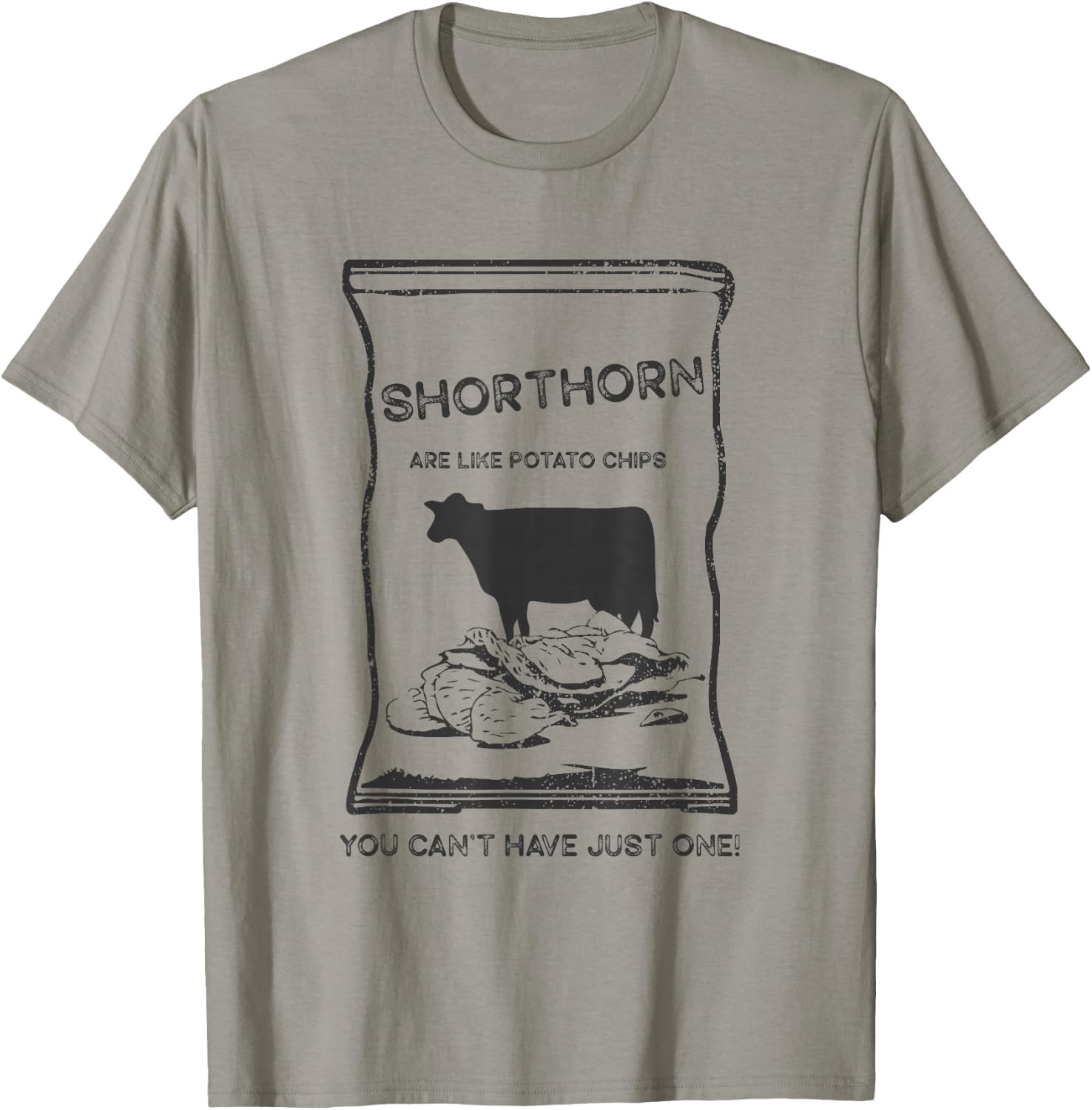 Cattle Like Potato Chips Can't Have One - Shorthorn T-Shirt - T-Shirt | Sand