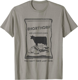 Cattle Like Potato Chips Can't Have One - Shorthorn T-Shirt - T-Shirt | Sand