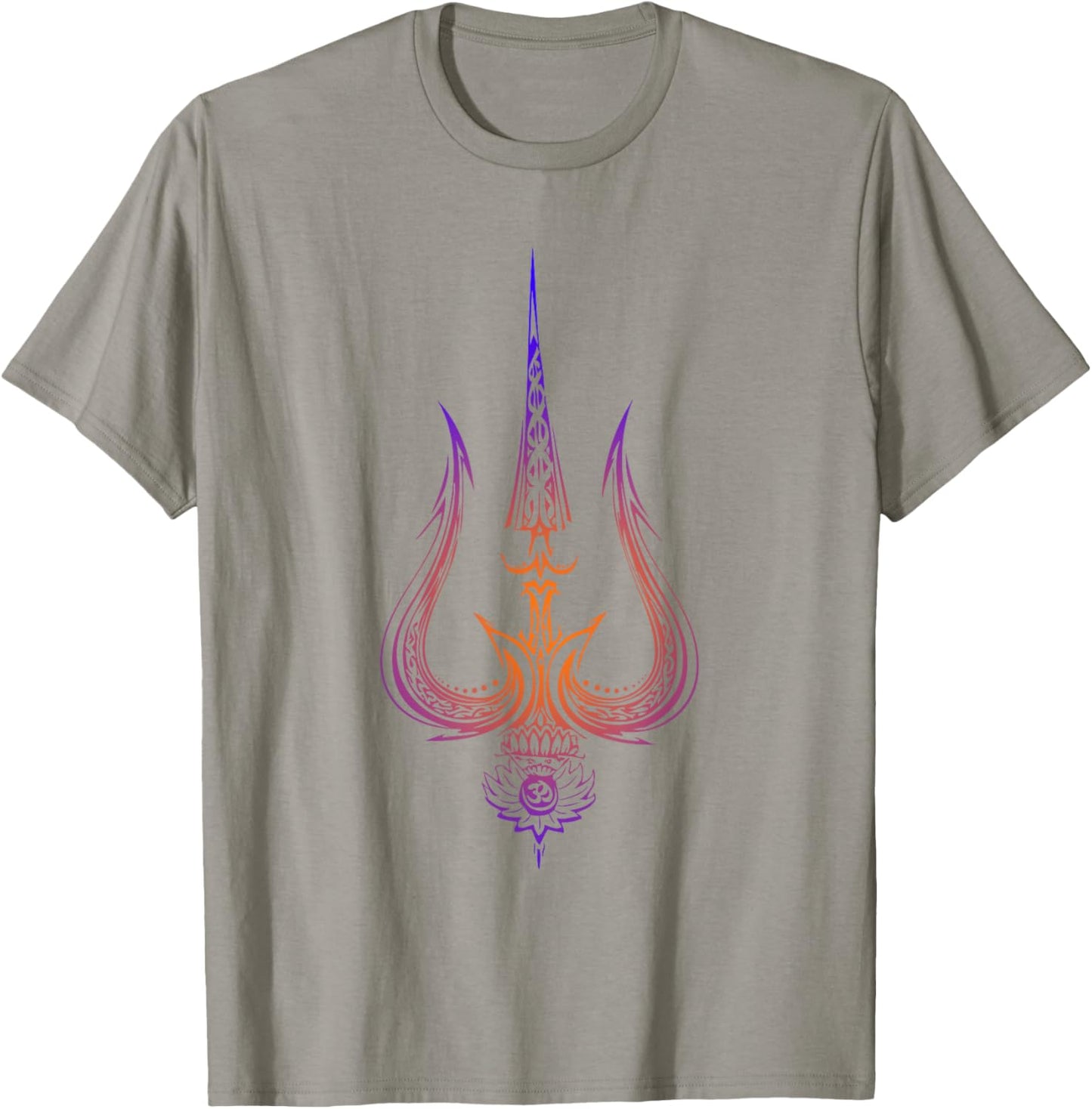 OM-Lord Shiva Divine Spear Trident Trishul T-Shirt - T-Shirt | Sand