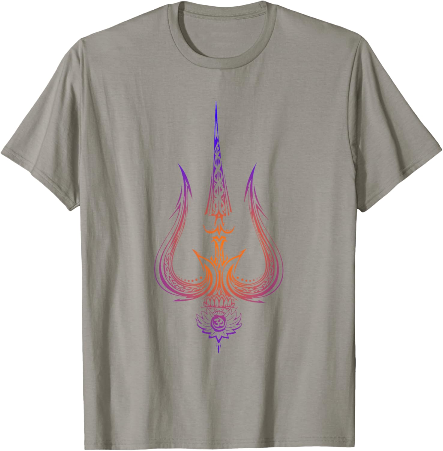 OM-Lord Shiva Divine Spear Trident Trishul T-Shirt - T-Shirt | Sand