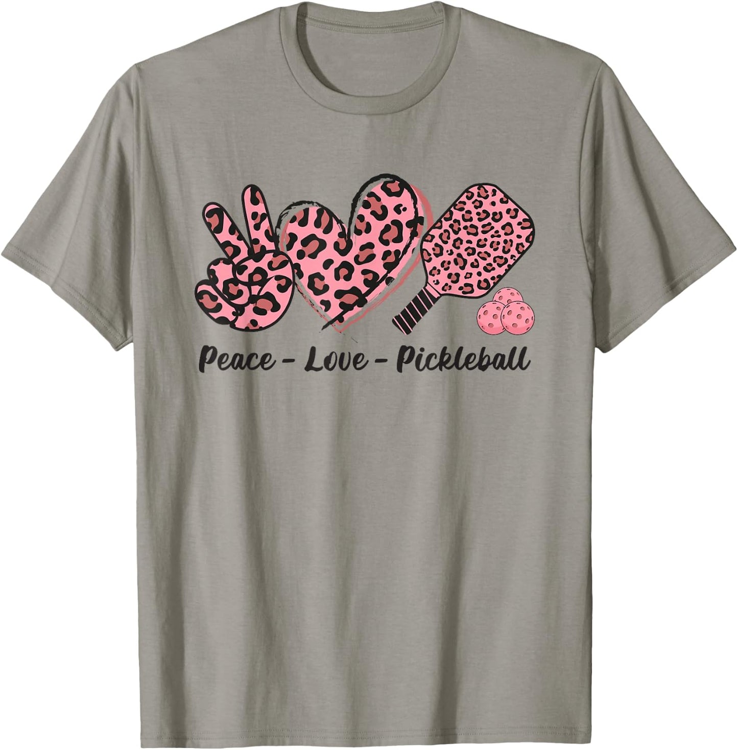 Peace Love Pickleball Ladies Cute Pickleball Player T-Shirt - T-Shirt | Sand