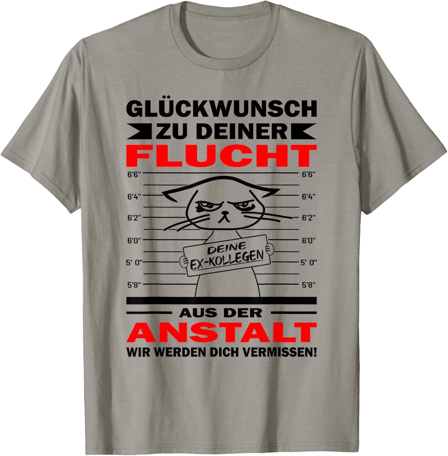 with German Text "Glückwunsch zu deiner Flucht | Zum Abschied Kolle", White T-Shirt - T-Shirt | Sand