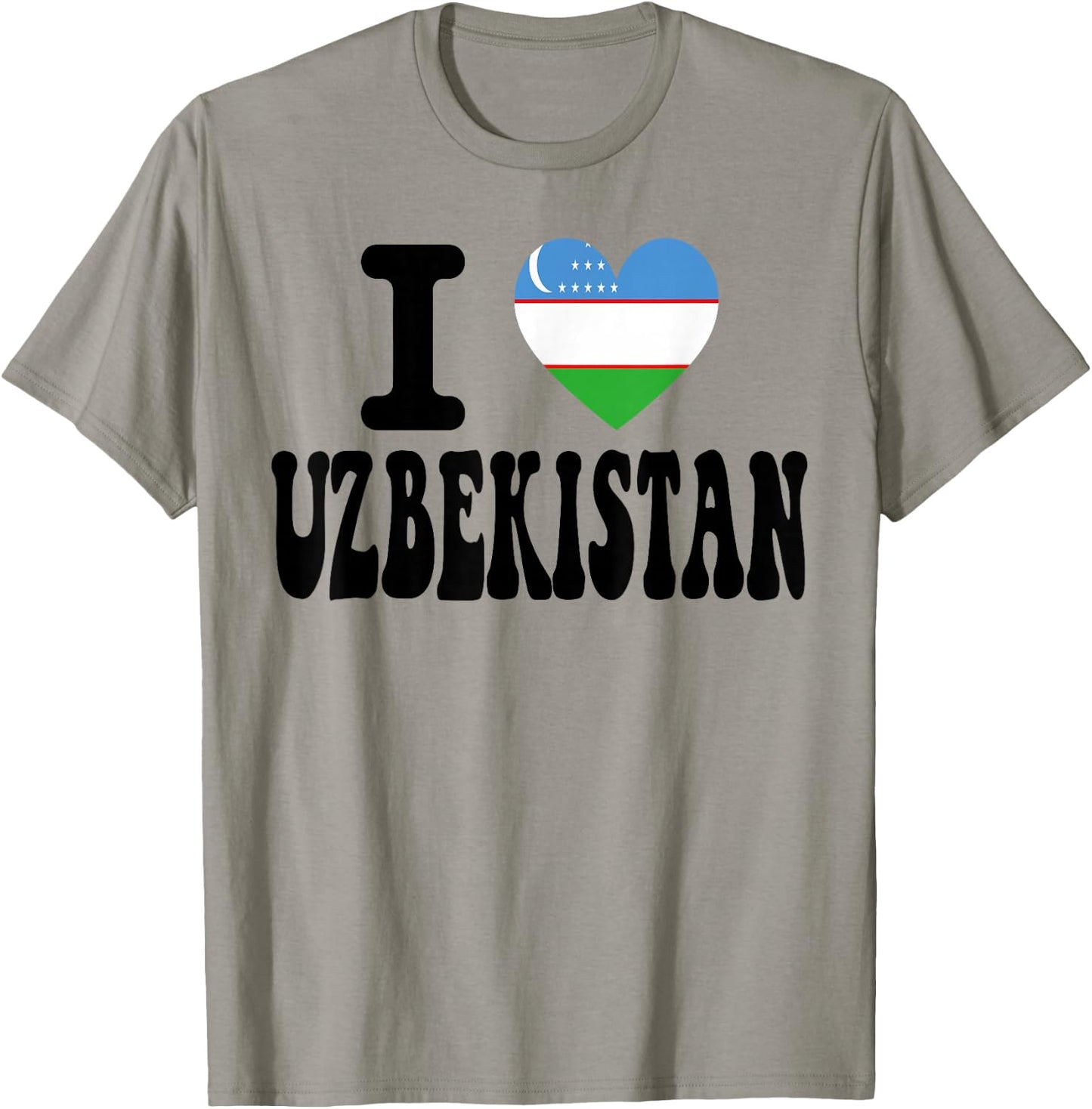 I Love Uzbekistan Heart Flag Retro Travel Souvenir T-Shirt - T-Shirt | Sand
