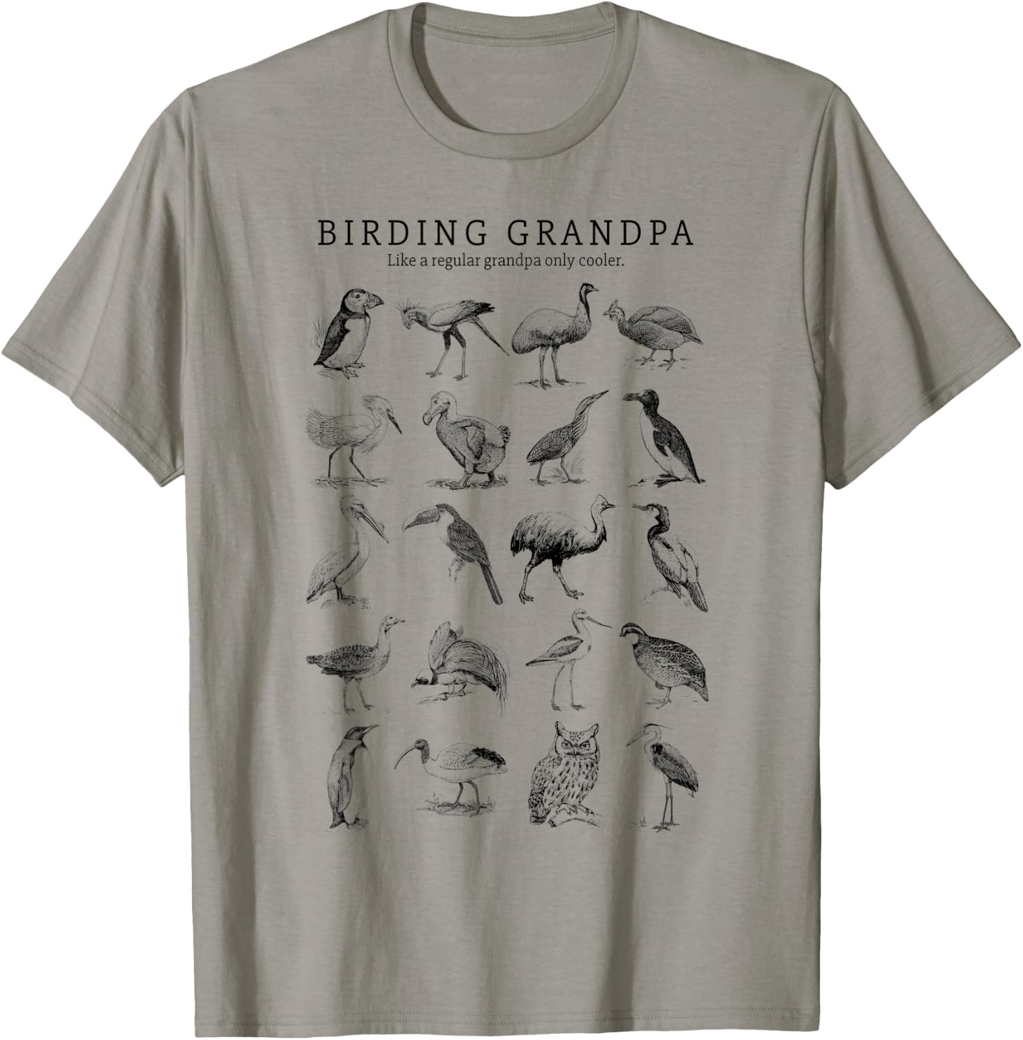 Birding Grandpa T-Shirt - T-Shirt | Sand