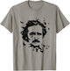 Edgar Allan Poe Raven Face Art Poem Tribute T-Shirt - T-Shirt | Sand