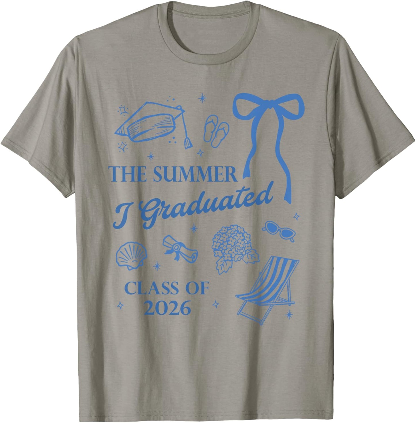 The Summer I Graduated Class of 2026 Seashell Coastal Beach T-Shirt - T-Shirt | Sand
