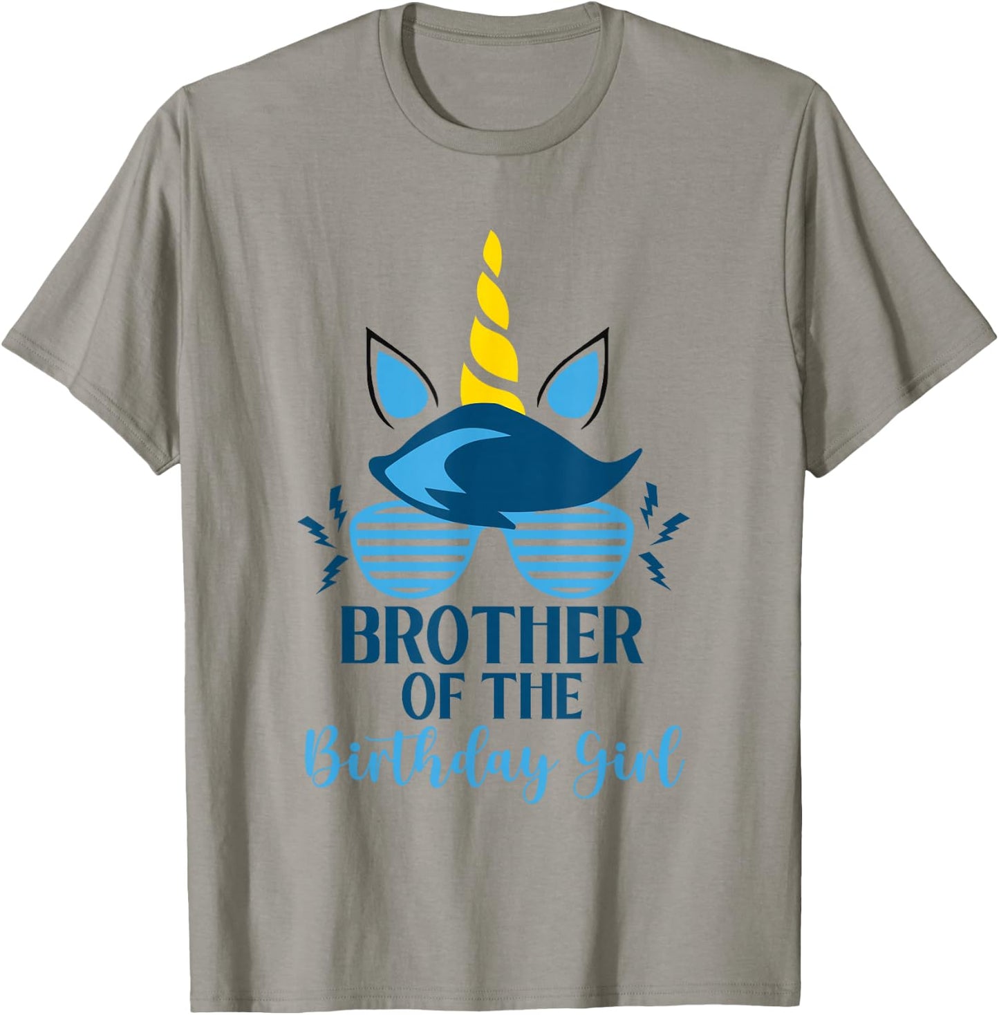 Unicorn Brother Of The Birthday Girl Themed Family Birthday T-Shirt - T-Shirt | Sand
