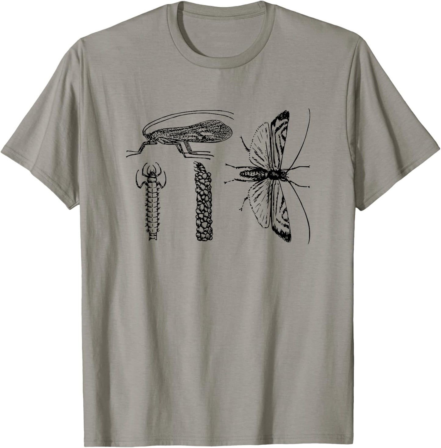 Entomology Caddis Fly Bug Graphic T-Shirt - T-Shirt | Sand