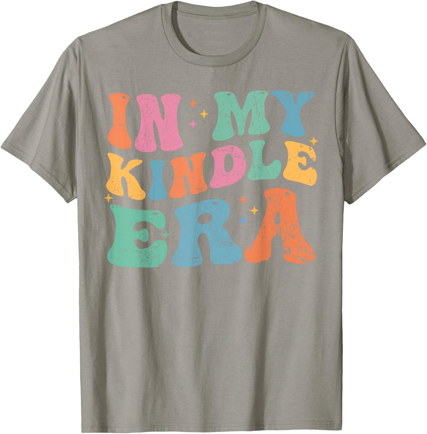 In My Kindle Era Bookish Aesthetic Pastel Colors Quote Retro T-Shirt - T-Shirt | Sand