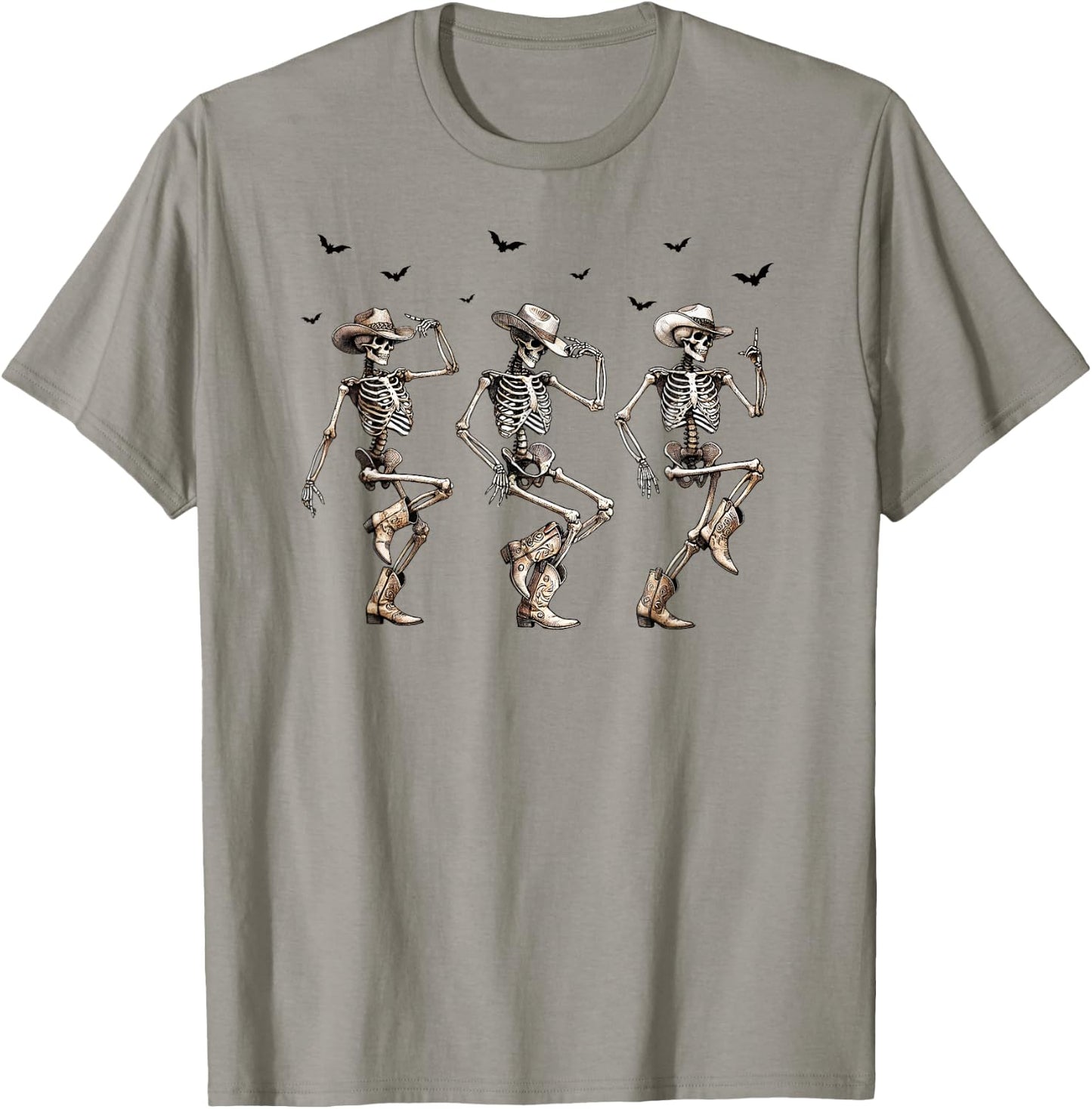 Cowboy Core, Dancing Skeletons, Country Cowgirl, Halloween T-Shirt - T-Shirt | Sand