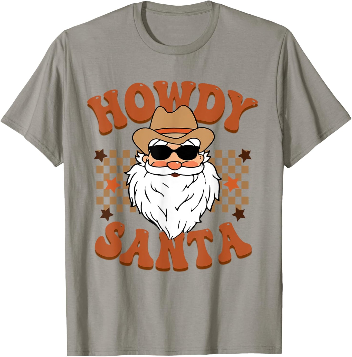Retro Howdy Santa Cowboy Cowgirl Western Howdy Christmas T-Shirt - T-Shirt | Sand