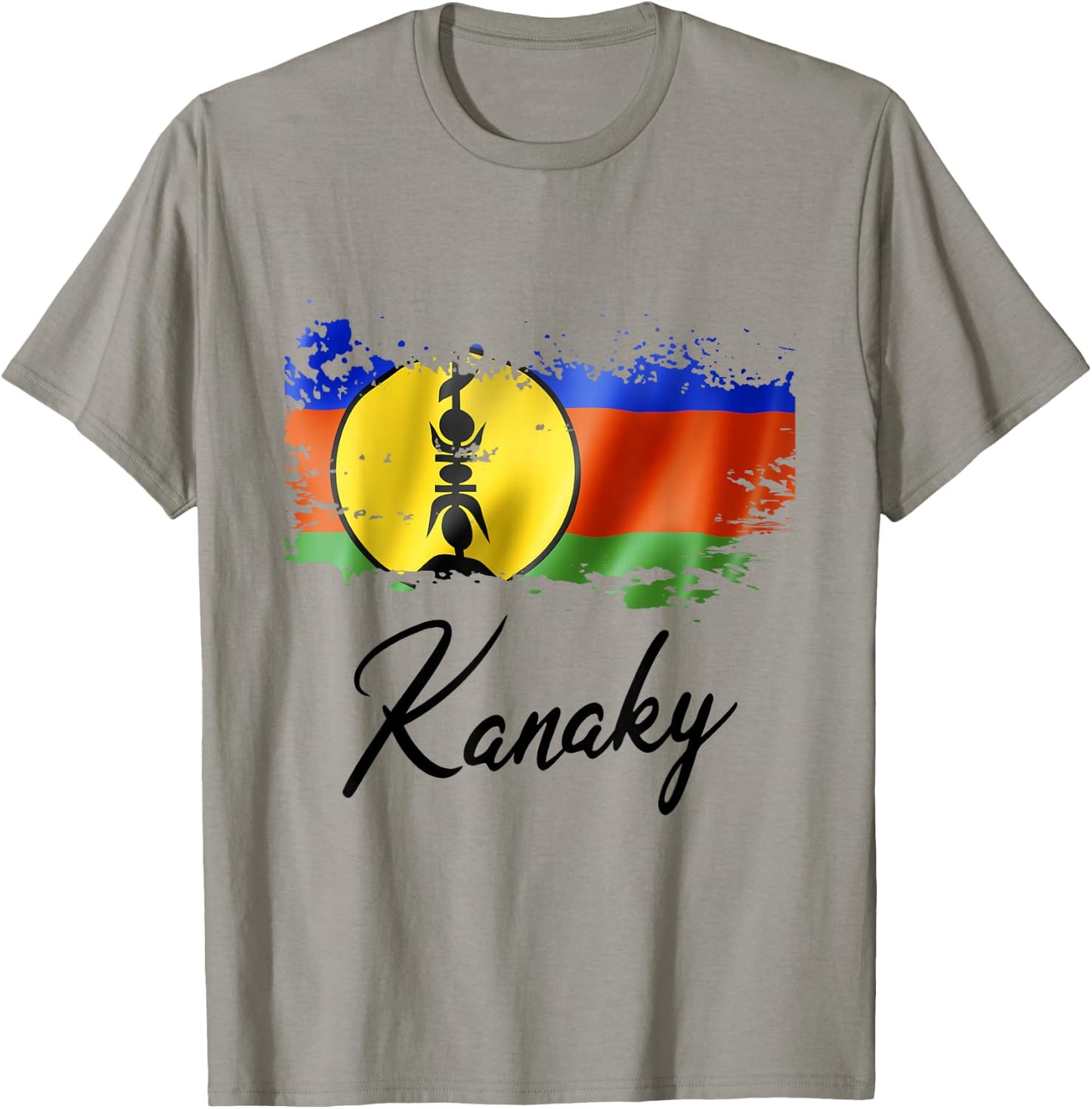 Flag Kanak New Caledonia Grunge Man Woman Child , Blue, S T-Shirt - T-Shirt | Sand