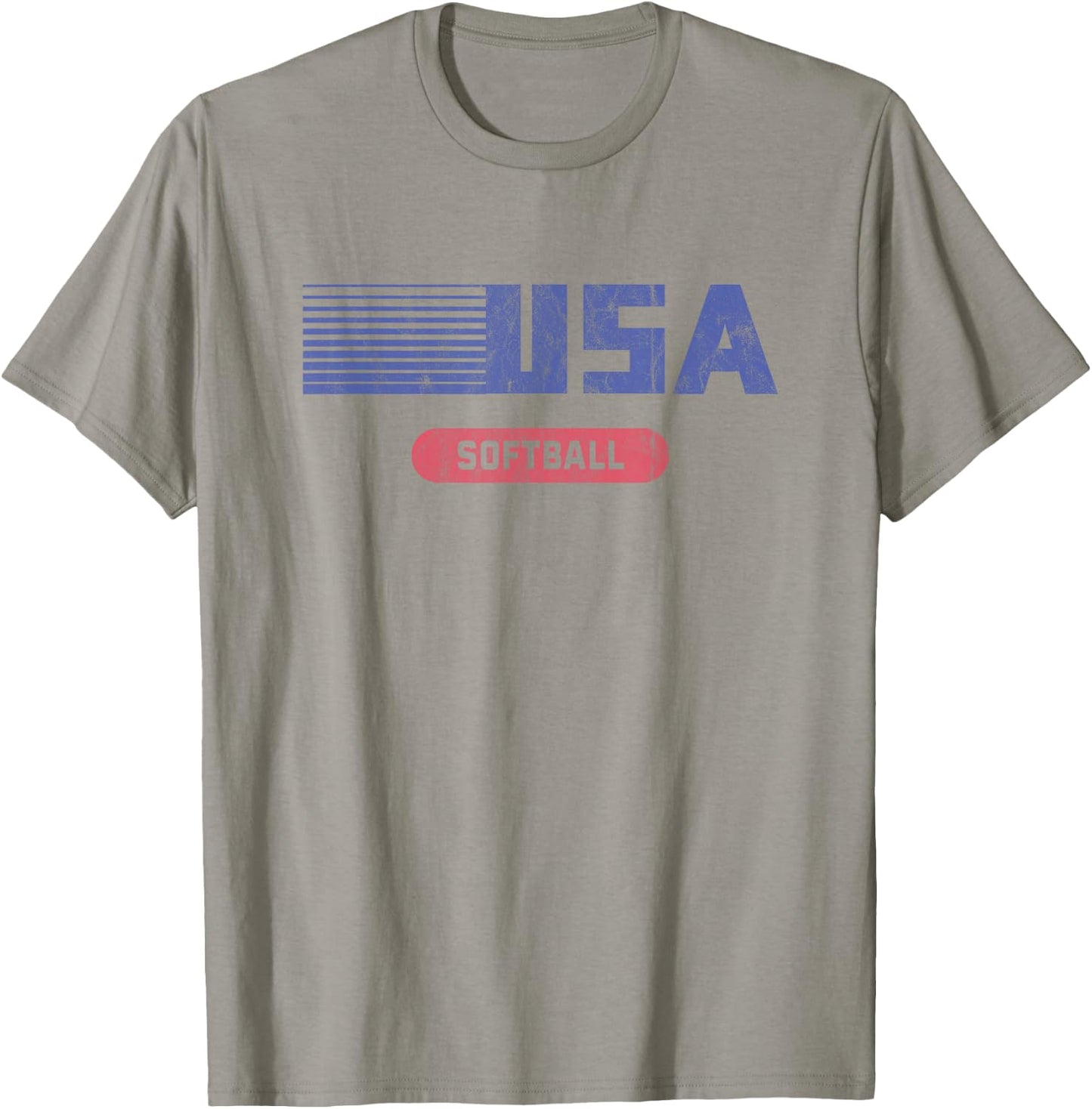 Retro USA 2020 Team American Softball Vintage T-Shirt - T-Shirt | Sand