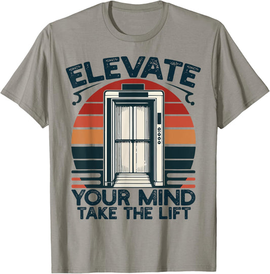 Elevate your mind, take the lift Funny Elevator Mechanic Boy T-Shirt - T-Shirt | Sand