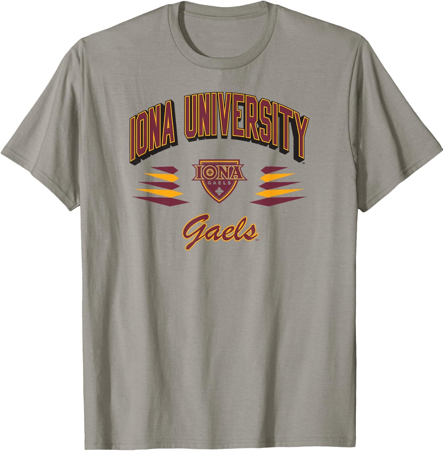 Iona Gaels Retro Diamond White Officially Licensed T-Shirt - T-Shirt | Sand