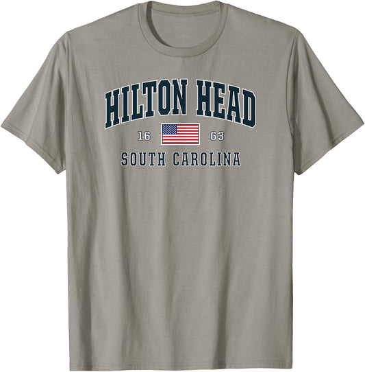 Hilton Head SC South Carolina USA Flag Patriotic T-Shirt - T-Shirt | Sand