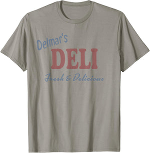 Marvel Studios Spider-Man: BND Movie 2026 Delmar's Deli Logo T-Shirt - T-Shirt | Sand