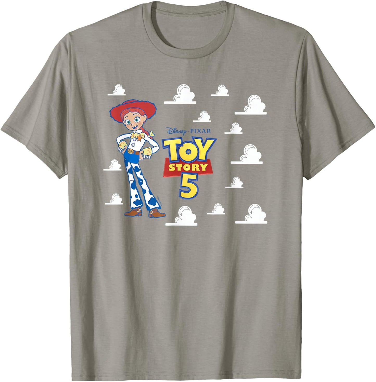 Disney Pixar Toy Story 5 Jessie and Logo Poster with Clouds T-Shirt - T-Shirt | Sand