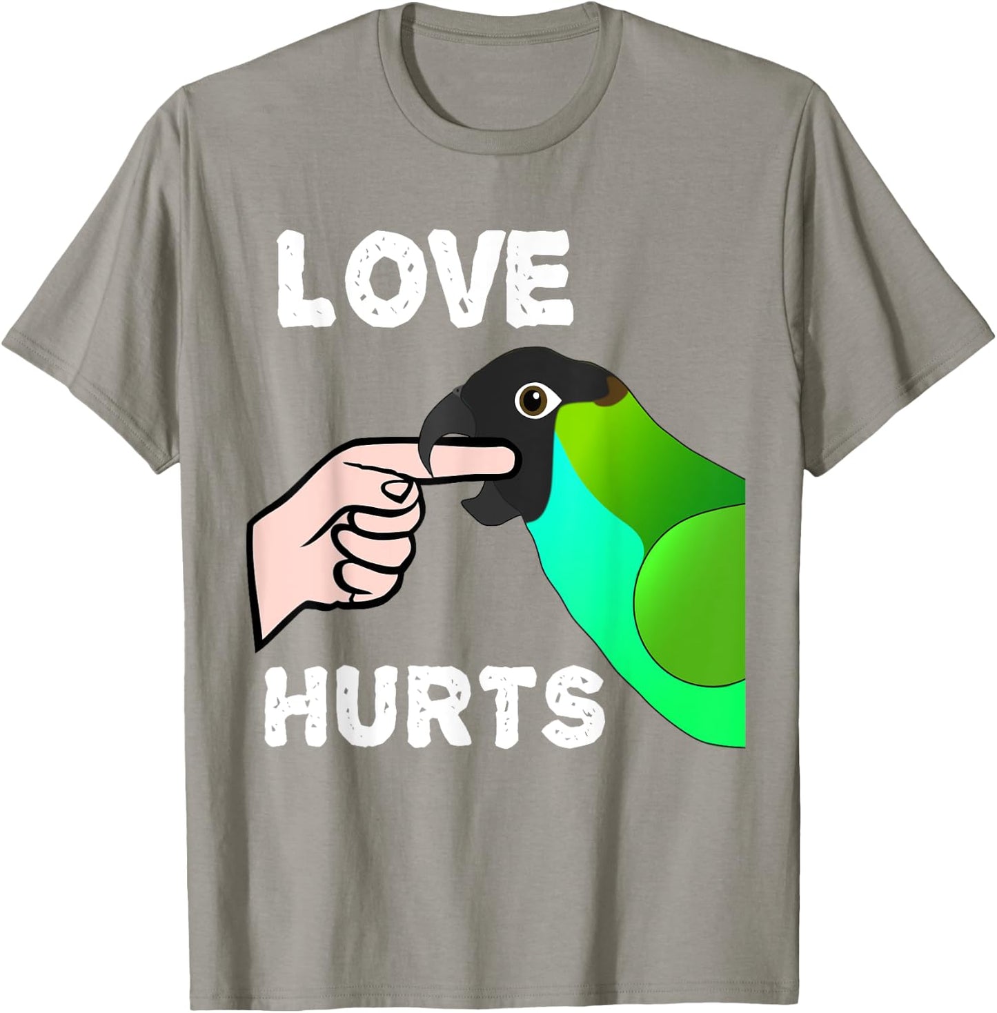 Love Hurts Nanday Conure Parrot T-Shirt - T-Shirt | Sand