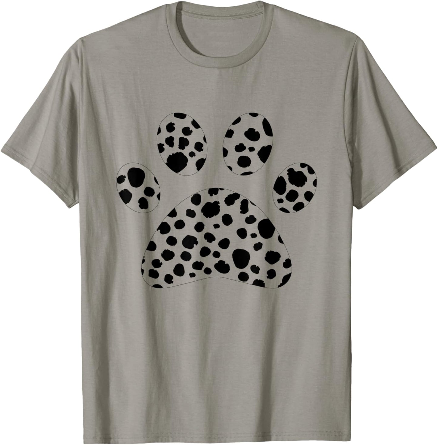 Dalmatian Dog Paw Polka Dot White Black Polka Dot Men Women , White T-Shirt - T-Shirt | Sand