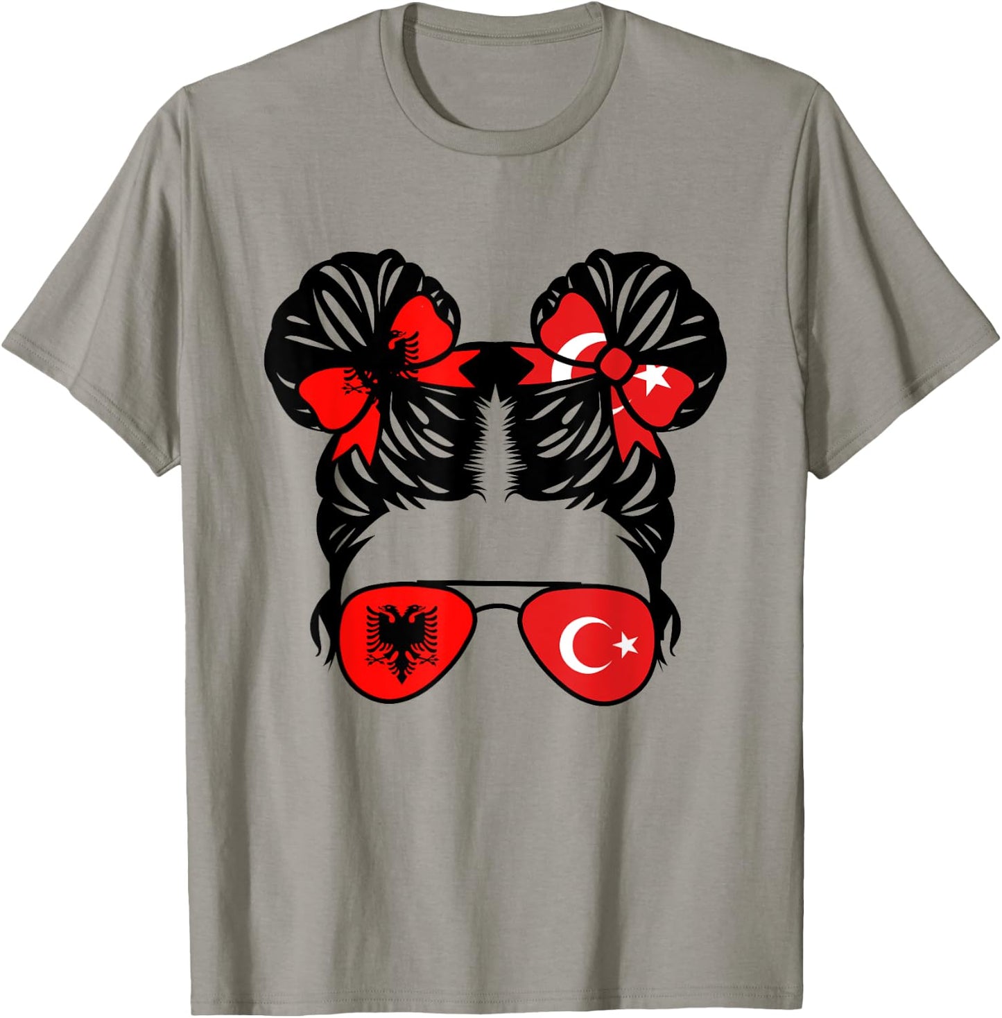 Half Albanian Half Turkish Girl Albania Kids Heritage T-Shirt - T-Shirt | Sand