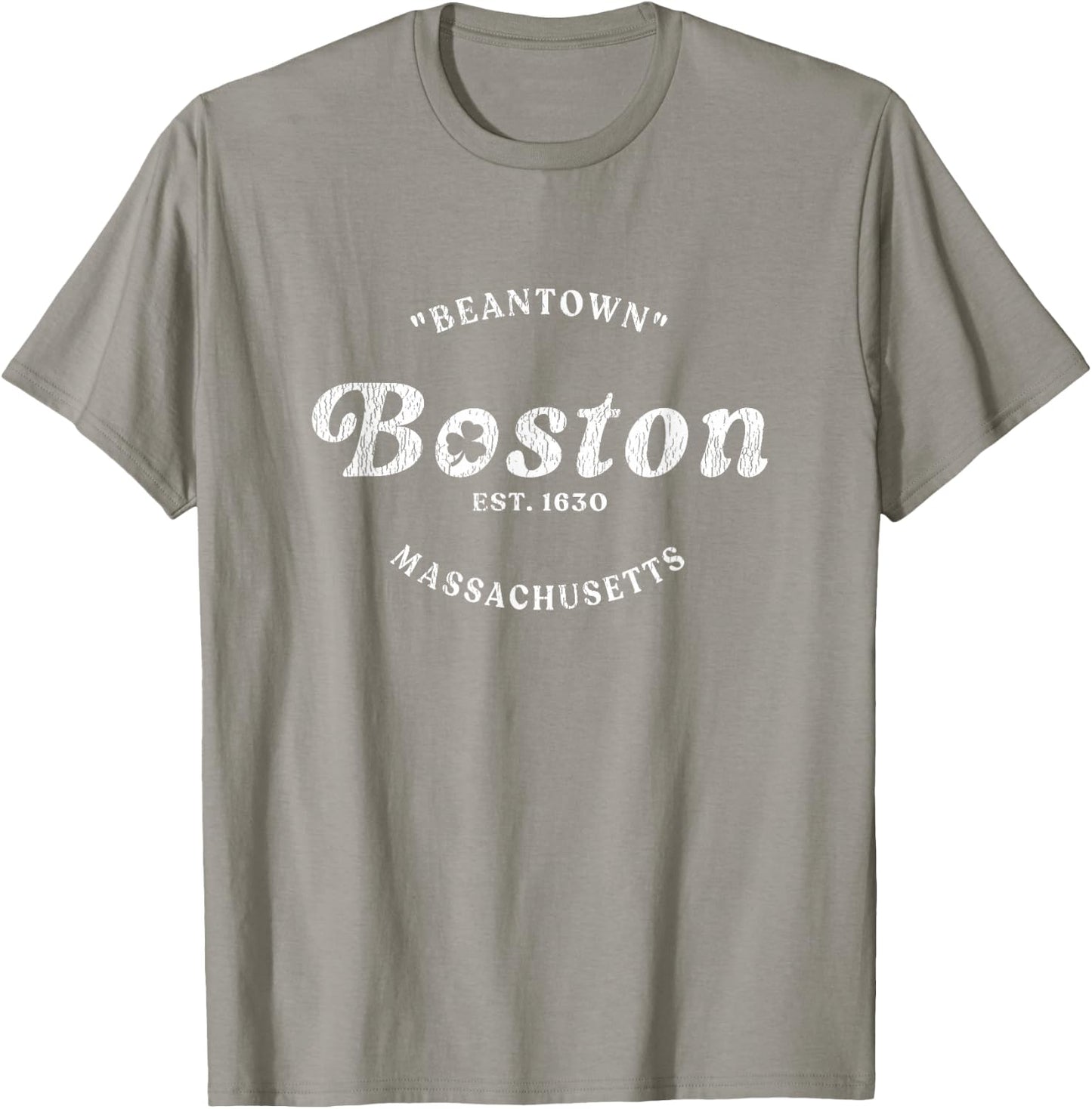 Vintage Boston Irish Beantown, Green Shamrock T-Shirt - T-Shirt | Sand