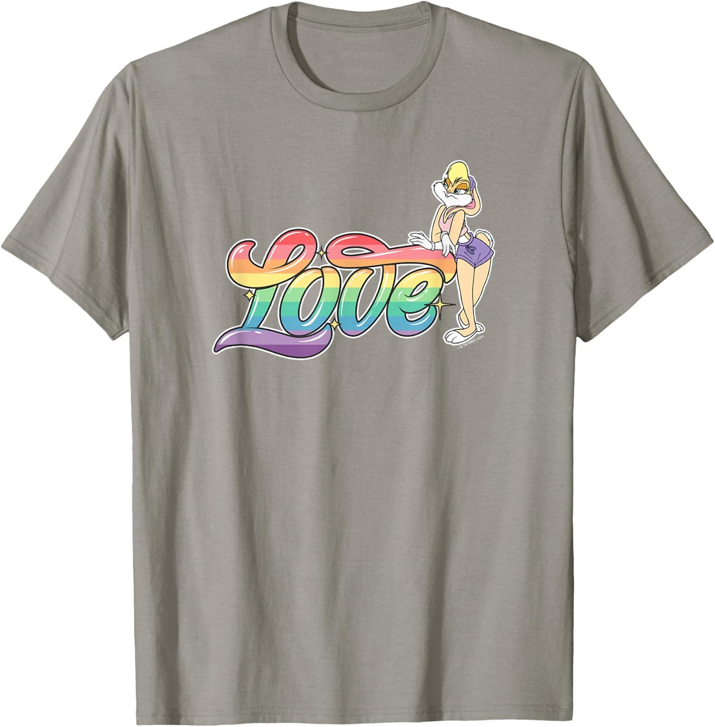Looney Tunes Lola Bunny Love Cursive Rainbow T-Shirt - T-Shirt | Sand