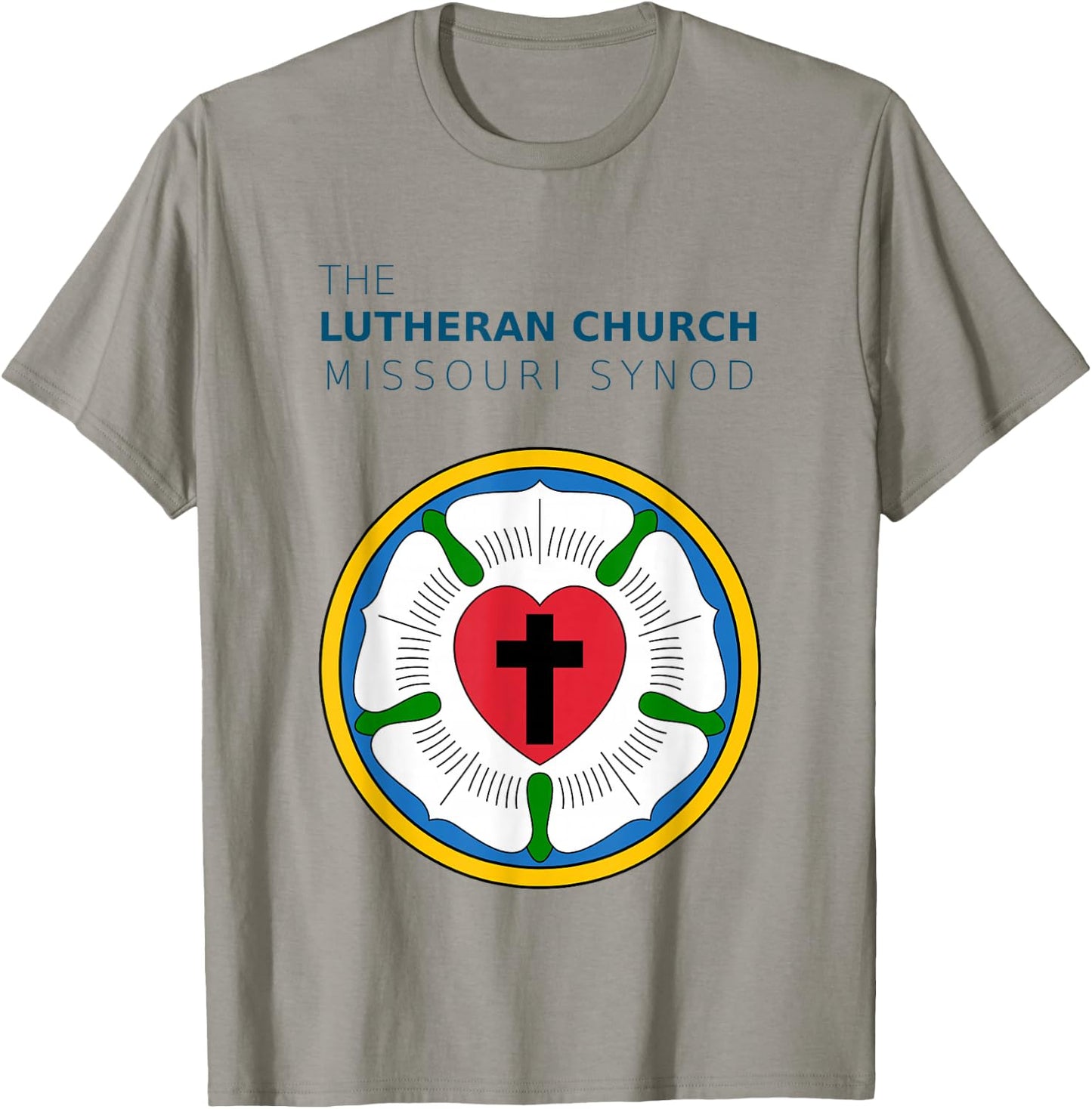 The LCMS Rose Seal Logo of the Lutheran Church in Missouri T-Shirt - T-Shirt | Sand