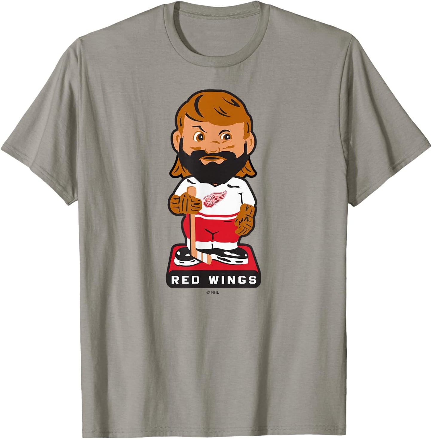 Detroit Red Wings Bobblehead Gray Officially Licensed T-Shirt - T-Shirt | Sand