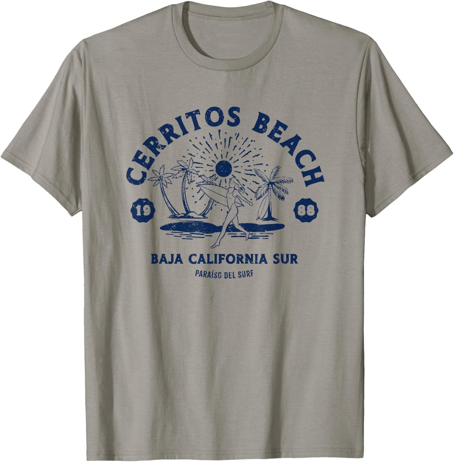 Retro Surfing Cerritos Beach Baja California Sur Surfer T-Shirt - T-Shirt | Sand