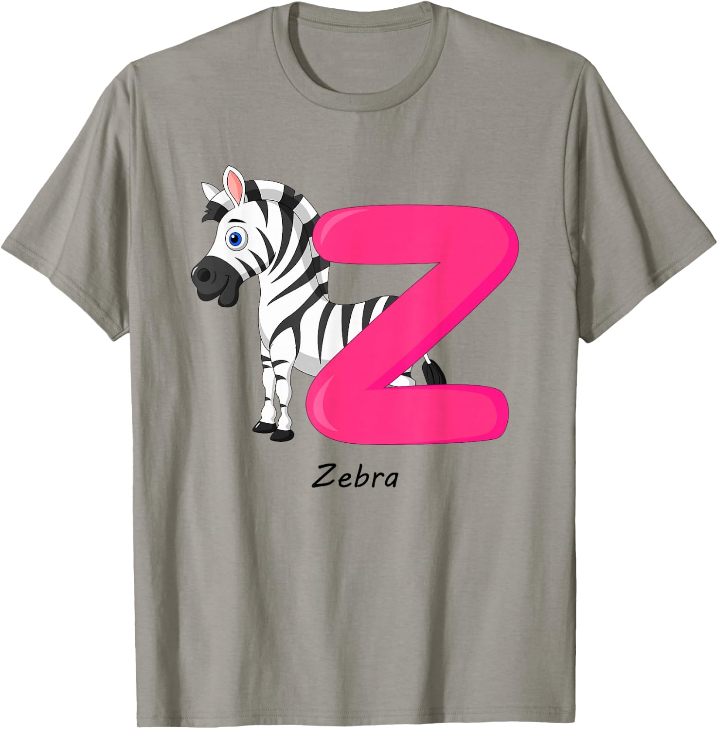 Children's Letter Design Z Like Zebra T-Shirt - T-Shirt | Sand