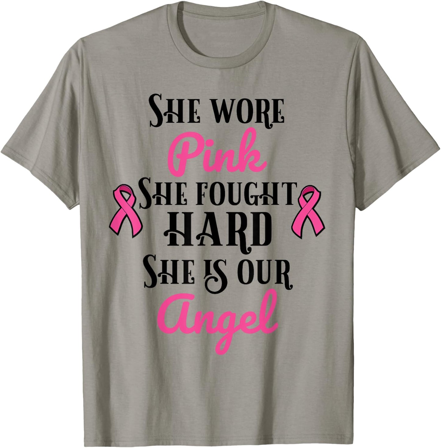 Breast Cancer Remembrance Angel T-Shirt - T-Shirt | Sand