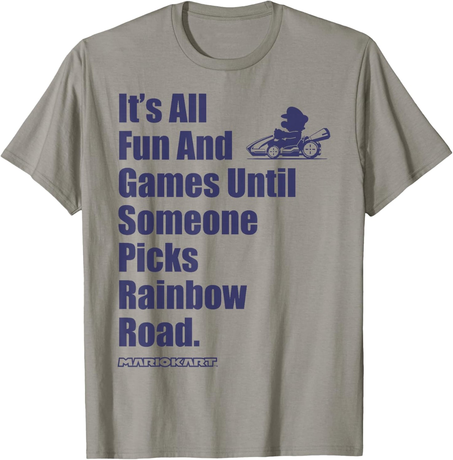 Nintendo Mario Kart Rainbow Road Fun and Games Small T-Shirt - T-Shirt | Sand