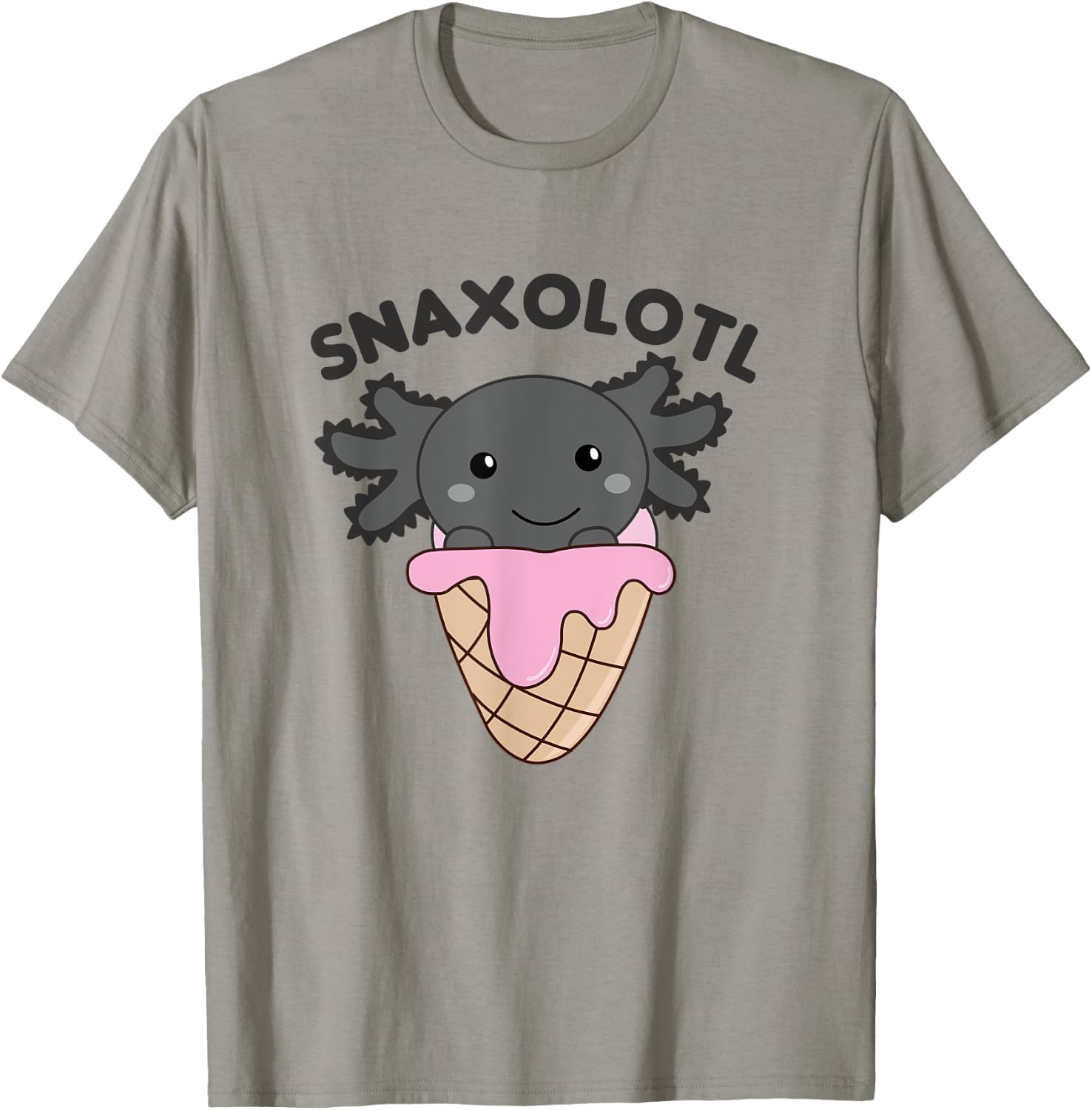 Snacks Pun Snaxolotl Ice Cream Axolotl Men Women Kids T-Shirt - T-Shirt | Sand
