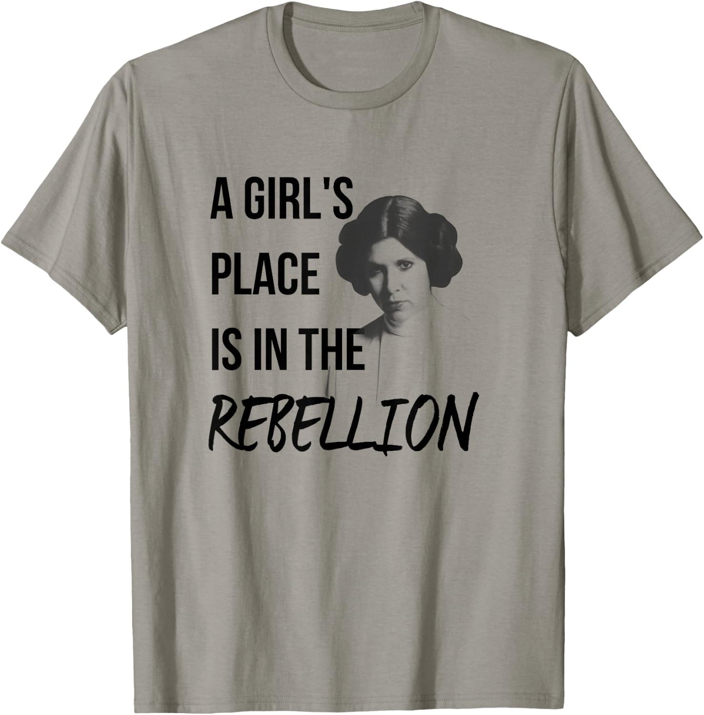 Star Wars Classic A Girl's Place Is In The Rebellion Leia T-Shirt - T-Shirt | Sand