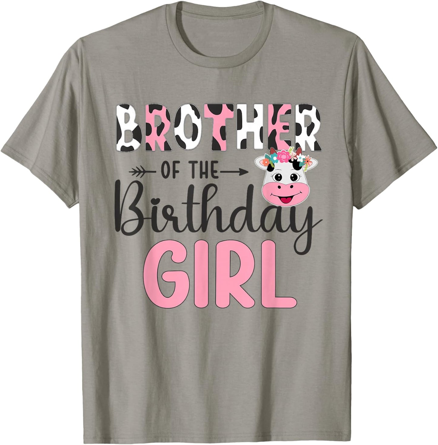 Brother Of The Birthday Girl Farm Cow 1 St Birthday Girl T-Shirt - T-Shirt | Sand