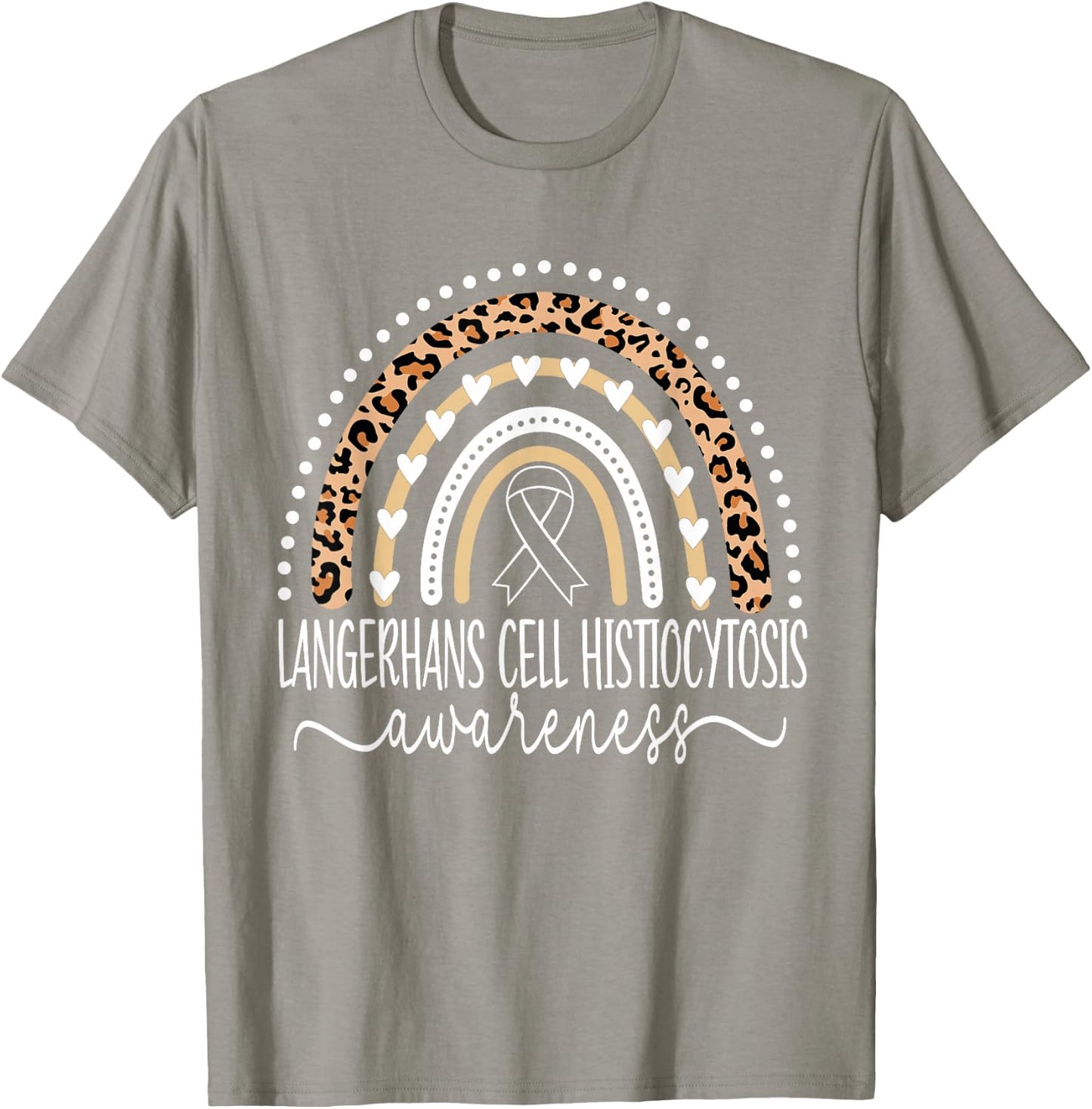 Langerhans Cell Histiocytosis LCH Awareness Leopard Rainbow T-Shirt - T-Shirt | Sand
