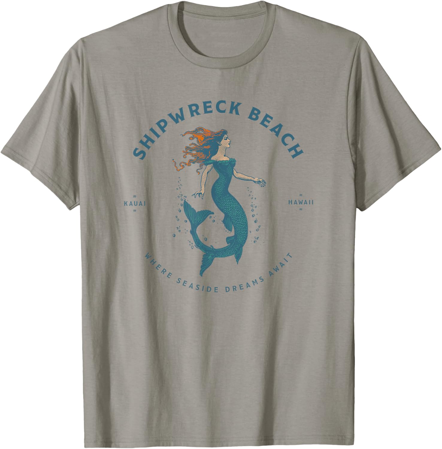 Shipwreck Beach Kauai Hawaii Retro Vintage Mermaid T-Shirt - T-Shirt | Sand