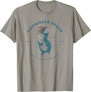 Shipwreck Beach Kauai Hawaii Retro Vintage Mermaid T-Shirt - T-Shirt | Sand