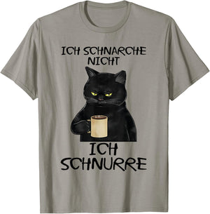 Women's with German Text "Kat Ich Schnnarche Nicht Ich Purre, gray T-Shirt - T-Shirt | Sand
