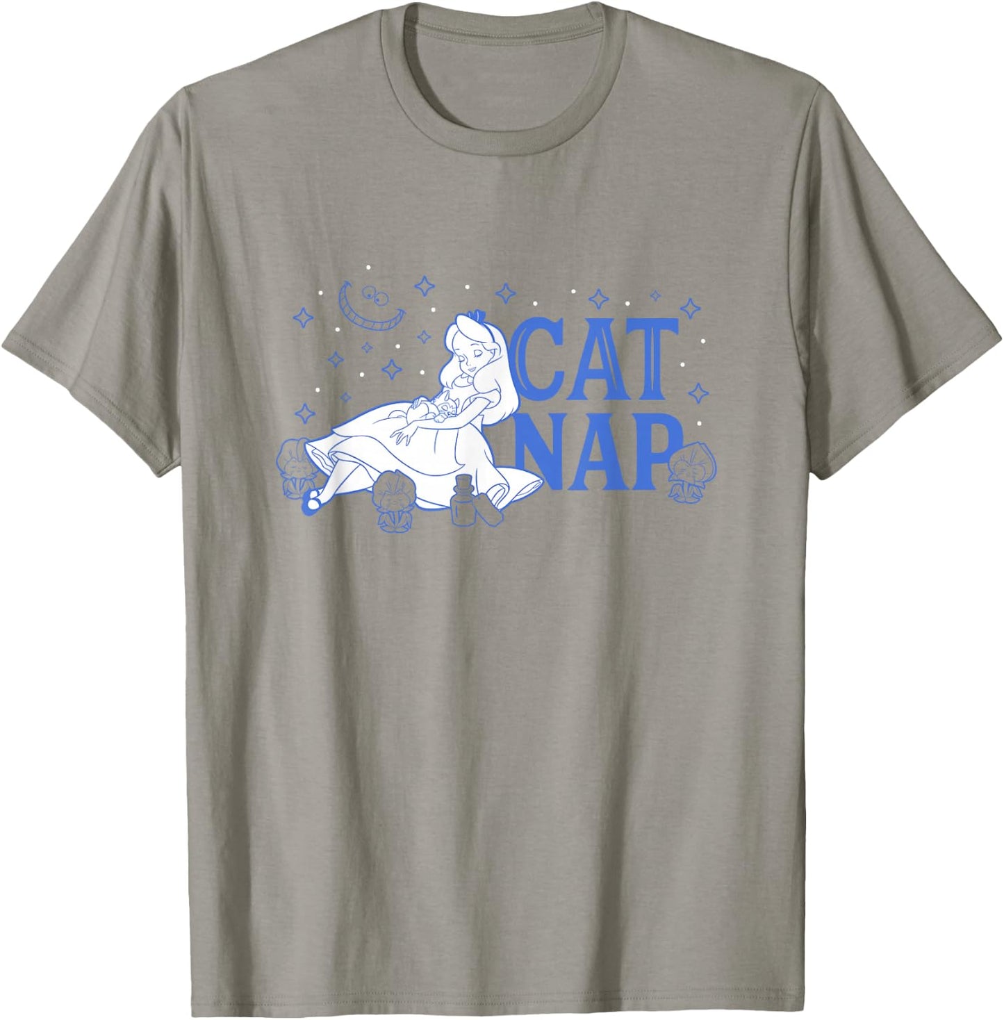 Disney Alice in Wonderland Cat Nap Surrounded by Pansies T-Shirt - T-Shirt | Sand